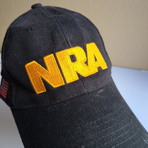 NRA National Rifle Association Black Baseball Hat Cap American Flag Embroidered - Picture 2 of 5